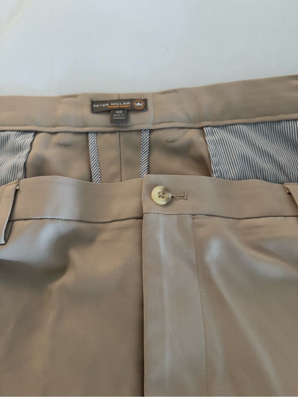 Peter Millar Men's Beige Golf short Pants with Crown Logo